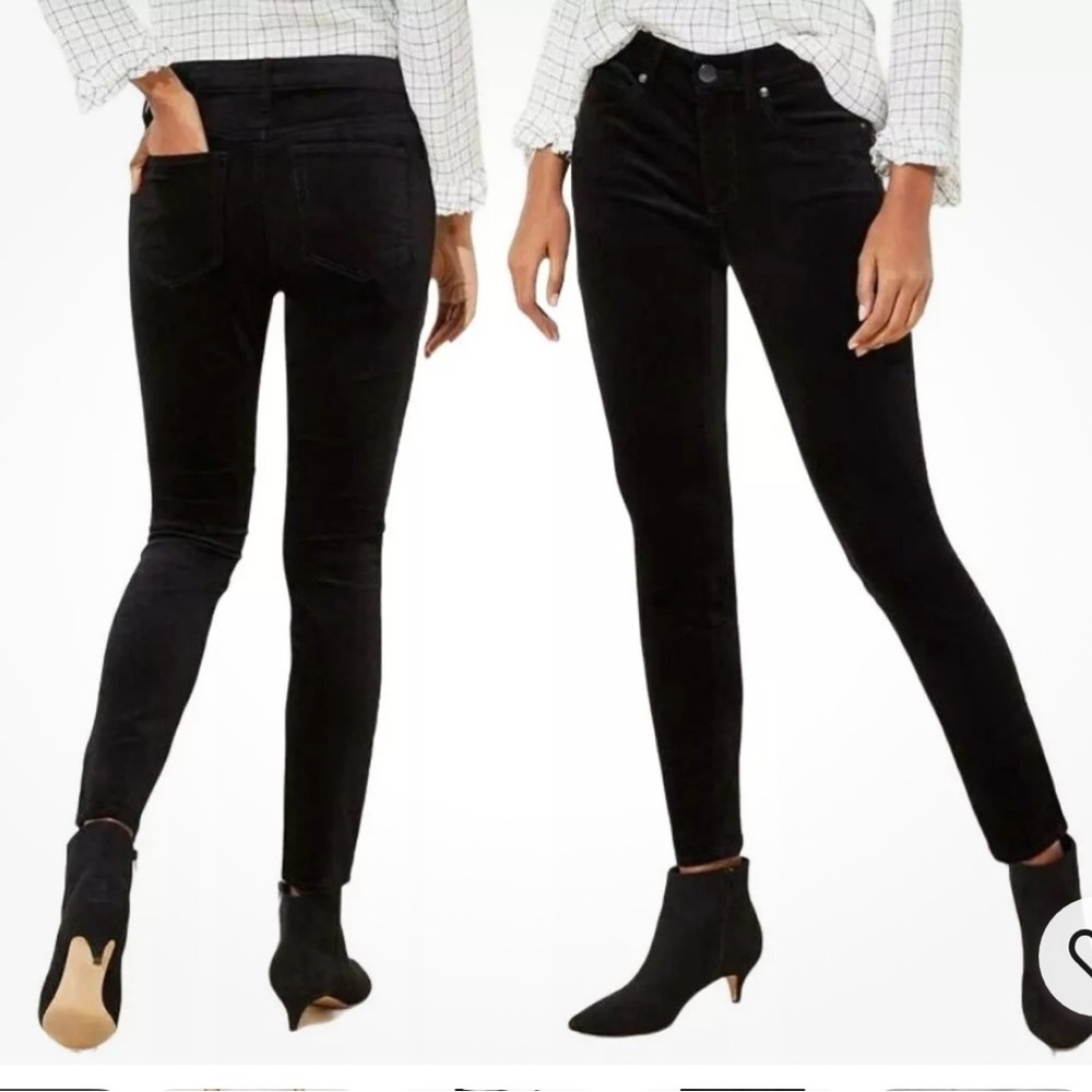 Ann Taylor Modern Skinny Velvet Black Jeans Size 2